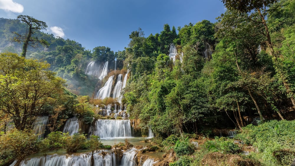 Thi lo su Waterfall,beautiful waterfall in deep in rain forest,Tak province, Thailand,