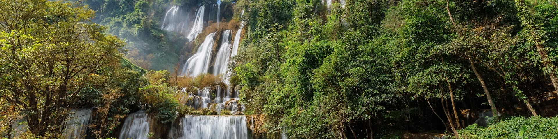 Thi lo su Waterfall,beautiful waterfall in deep in rain forest,Tak province, Thailand,