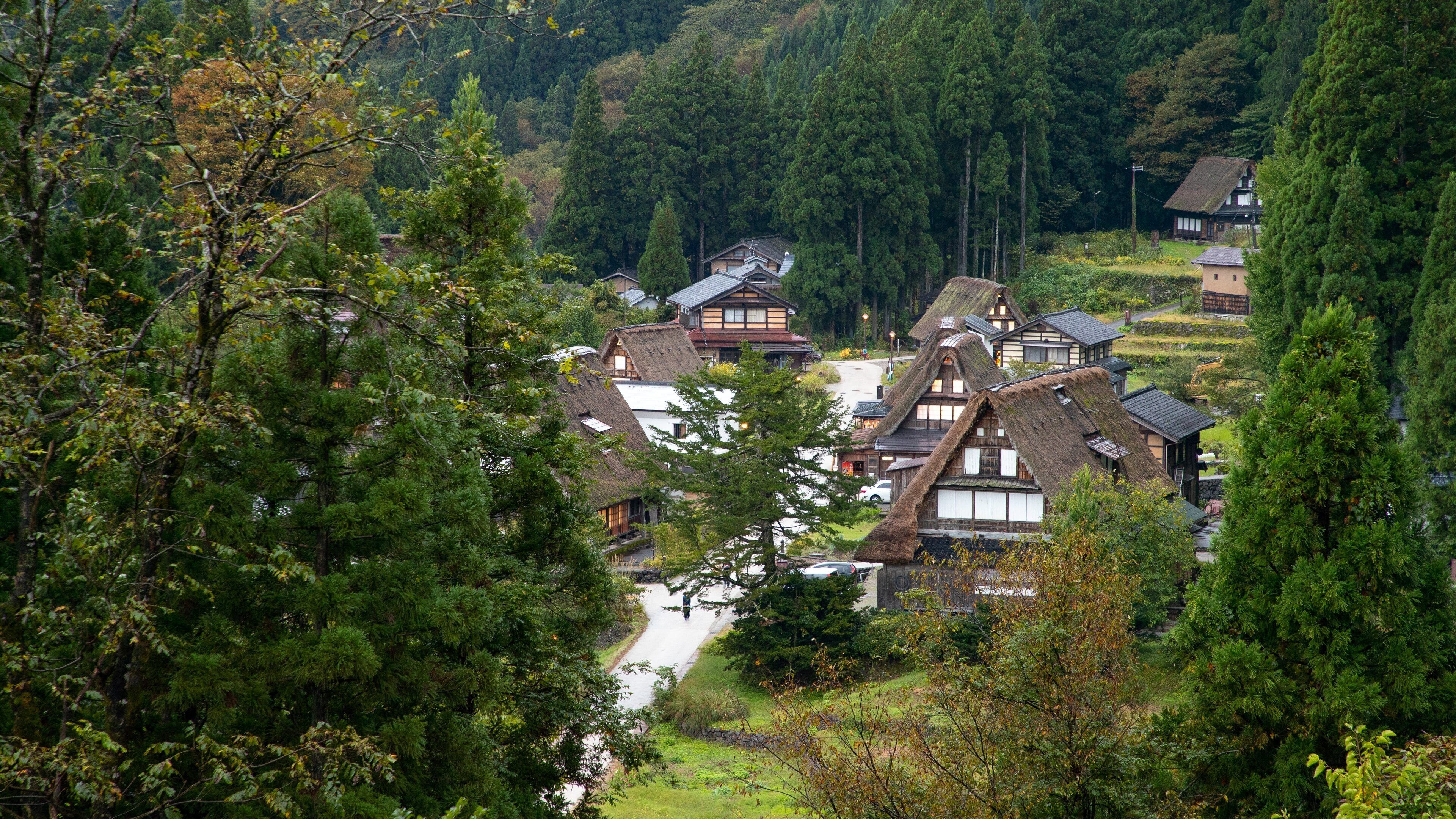 Ainokura featuring landscape views and a small town or village