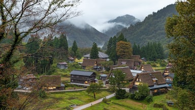 Ainokura showing a small town or village and landscape views