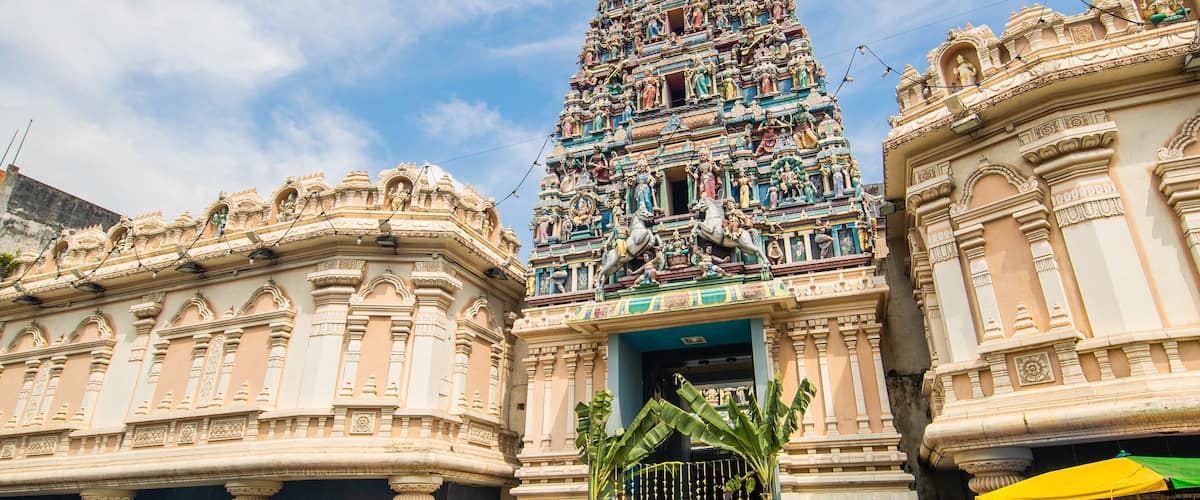 A temple with intricate carvings and statues.