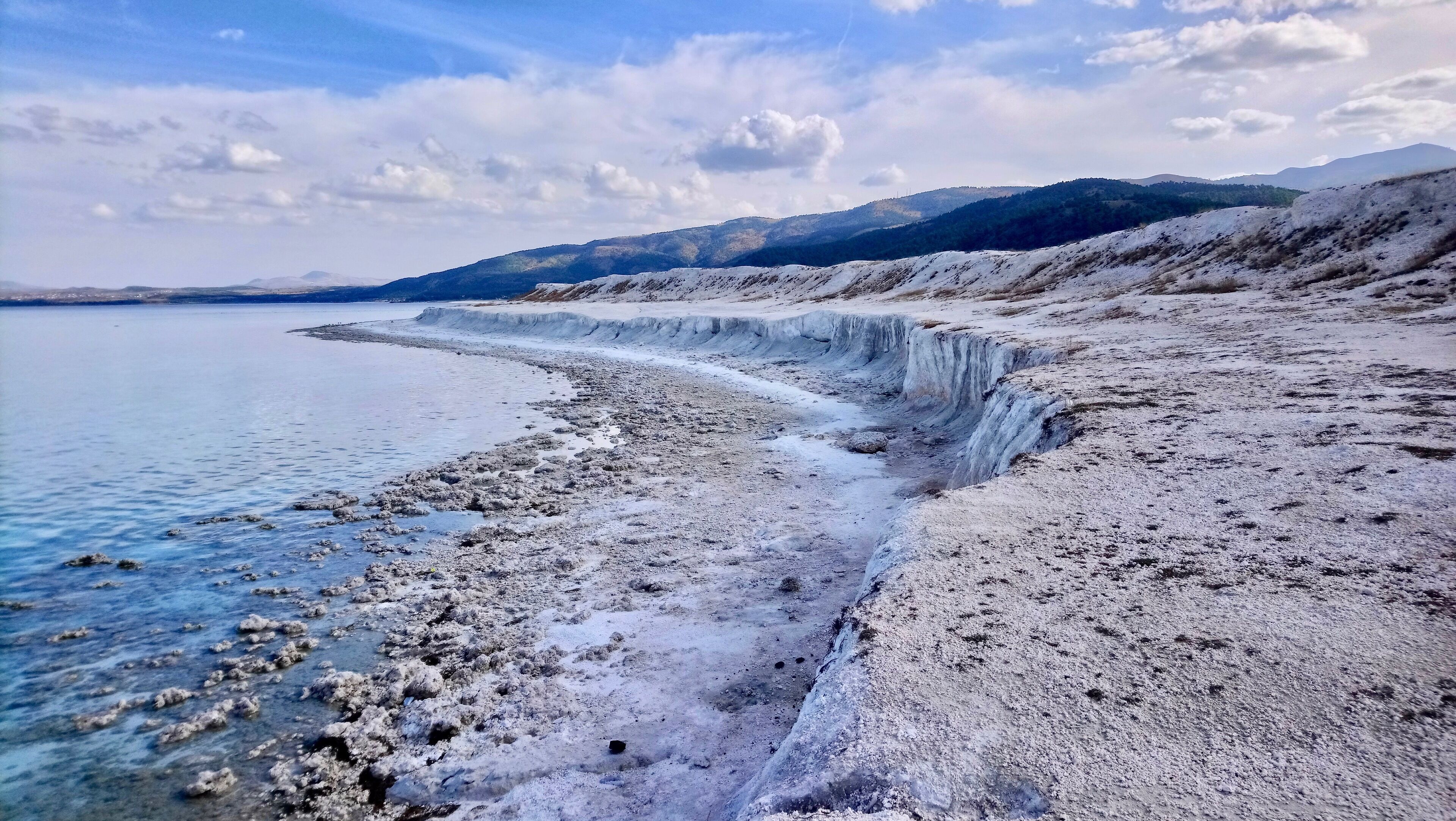 The lake area covers 4,370 hectares, and its depth reaches 196 meters