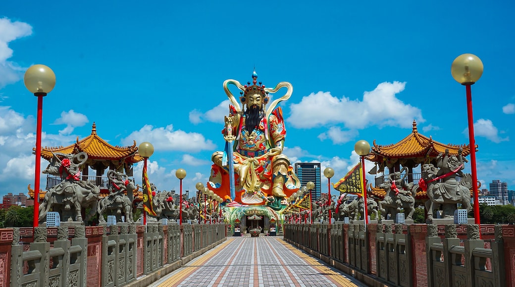 a statue of chinese God in kaoshiung Lotus pond, Taiwan