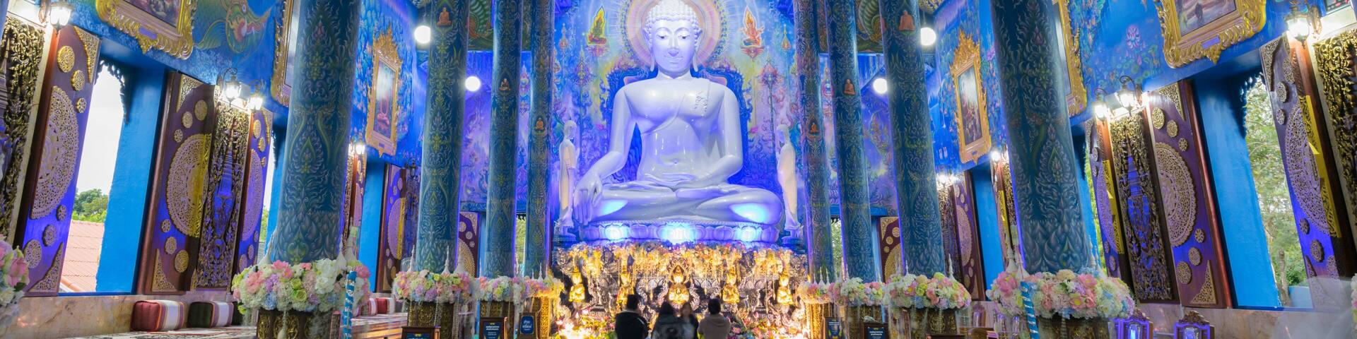 Blue Temple or Wat Rong Sua Ten is one of the landmark of Chiang Rai Province. This place is the popular attraction for Chiang Rai trip.