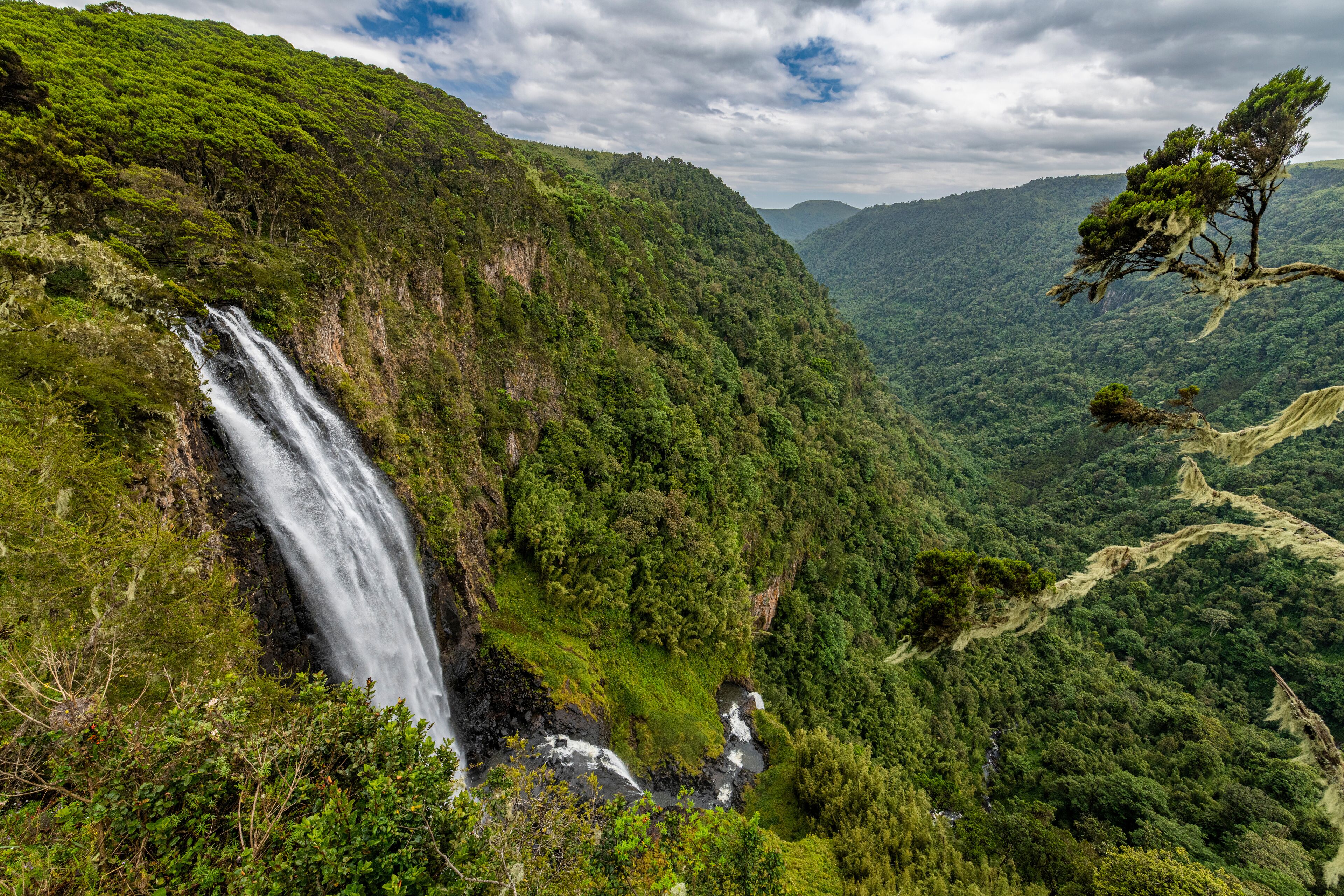 View over Karuru Fall, Aberdare National Park, Kenya