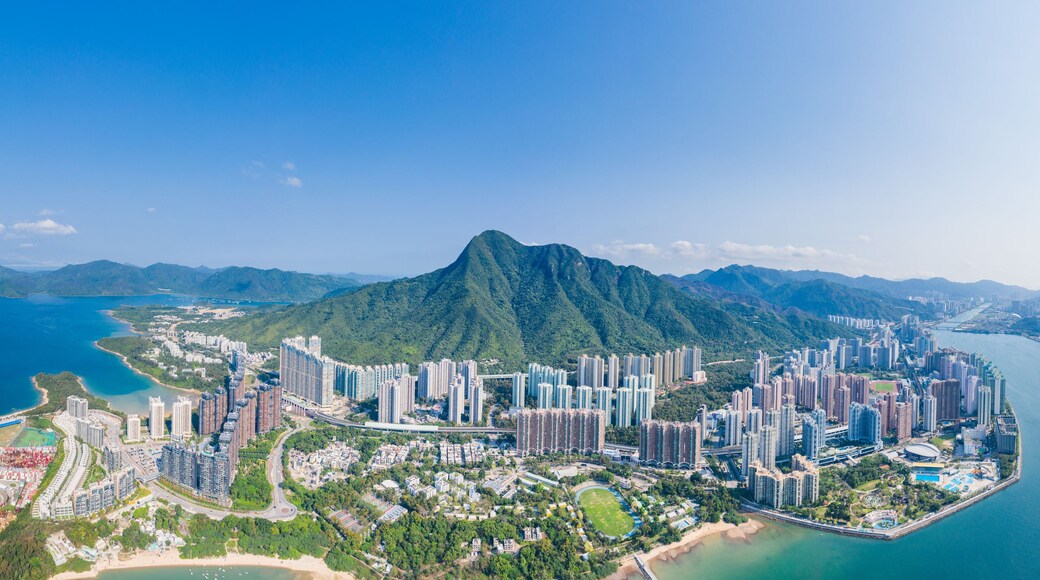 aerial view of Ma On Shan, Town in Hong Kong, Panorama, daytime