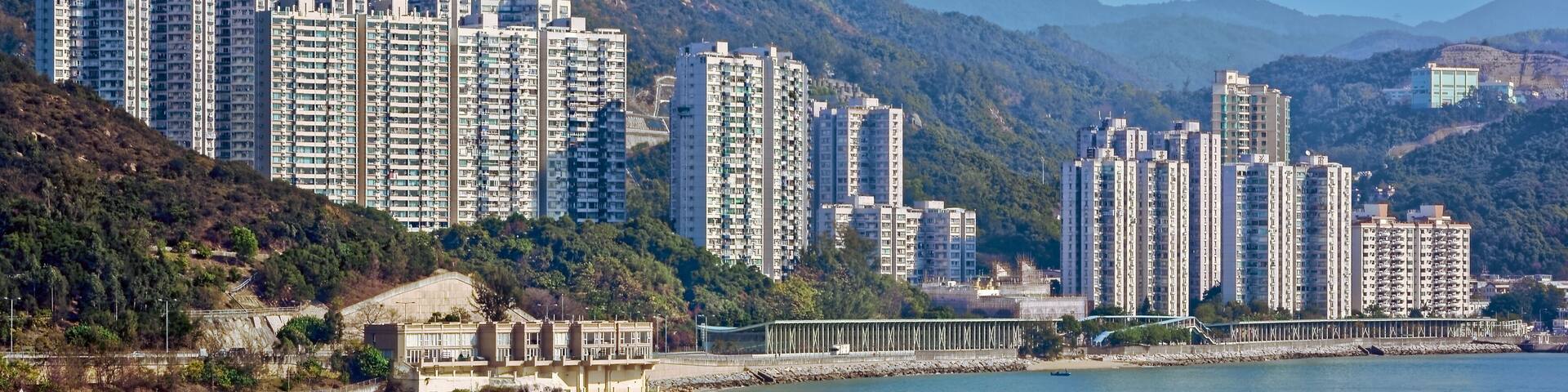 Residential apartments building in Hong Kong seafront