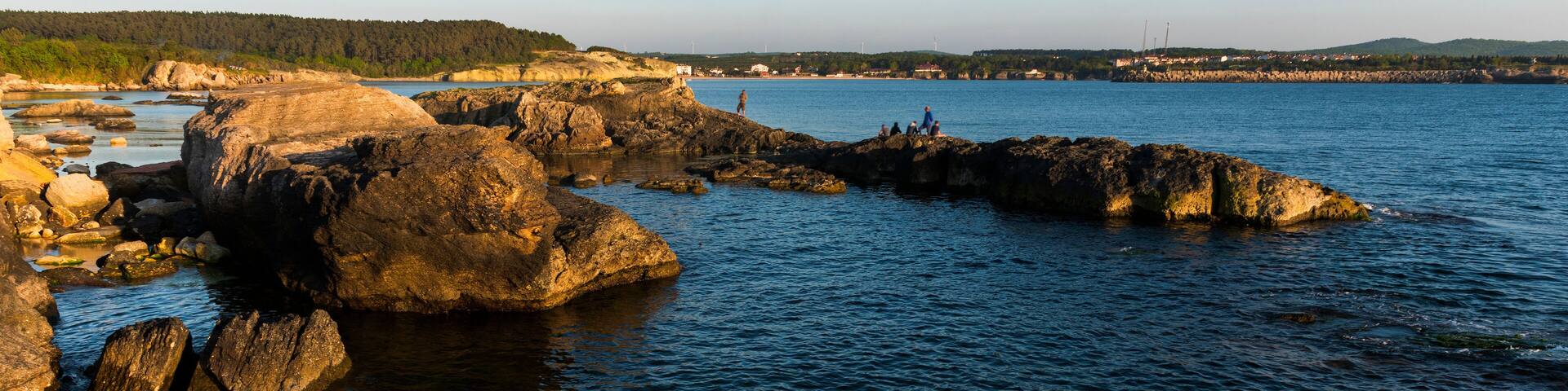 Kefken Pink Rocks (Pembe Kayalar) in Kocaeli, Turkey.