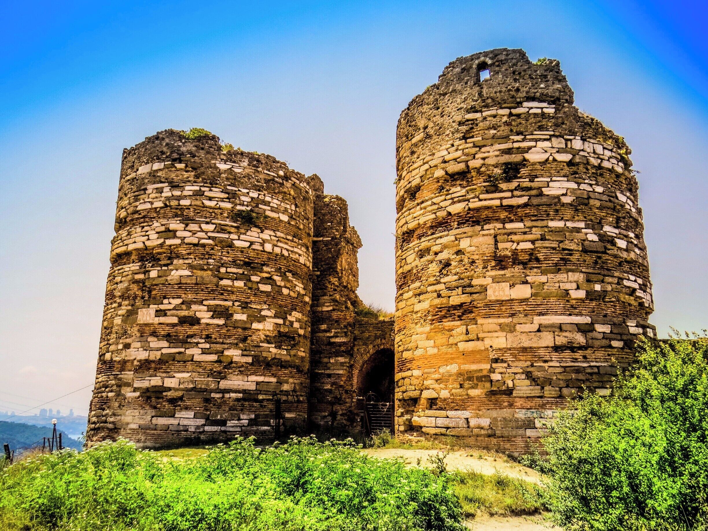 Yoros Castle, a Byzantine ruined castle at the confluence of the Bosphorus and the Black Sea, to the north of Joshua's Hill, in Istanbul, Turkey. It is also commonly referred to as the Genoese Castle, due to Genoa’s possession of it in the mid-15th century.