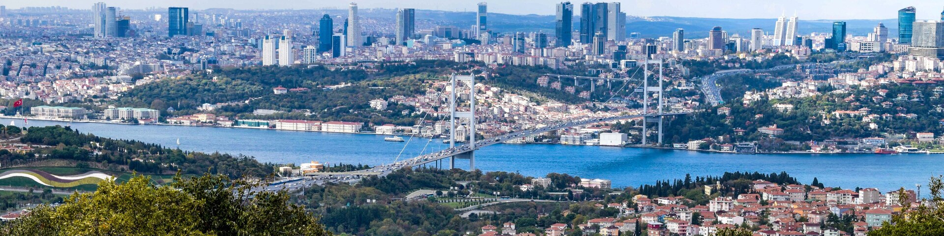 Istanbul townscape with Bosphorus Bridge