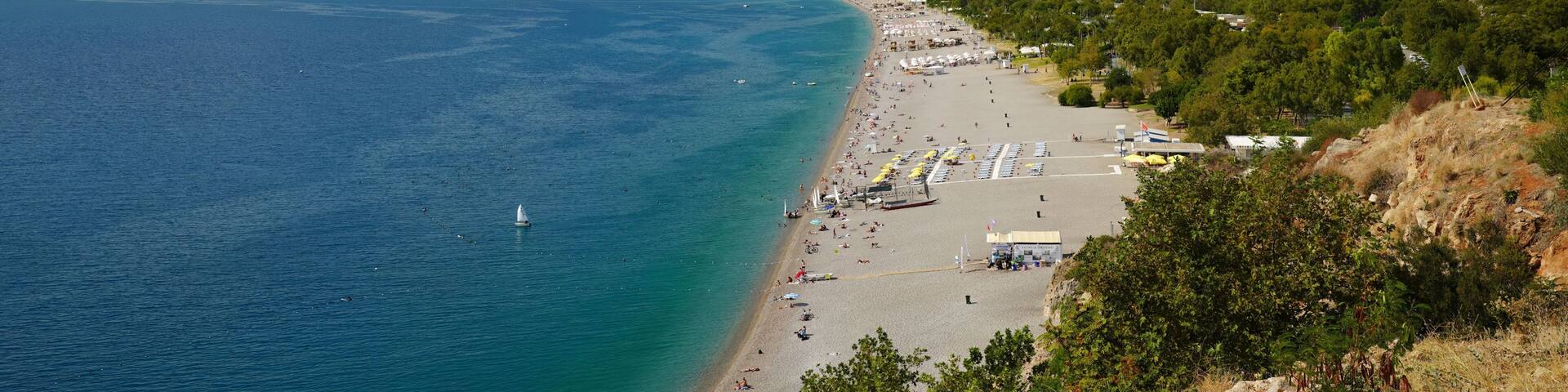 Konyaalti Beach in Antalya is one of the two main beaches of the city