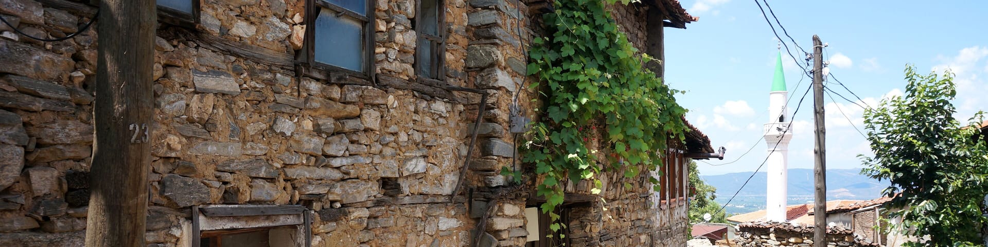 Historic Narrow Street with Ottoman Houses in a Turkish Village Cumalikizik Bursa Turkey