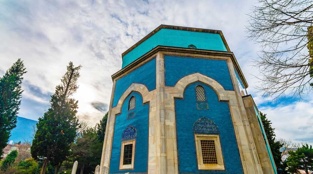 Green Tomb view. The Green Tomb (Yesil Türbe) is a mausoleum of the fifth Ottoman Sultan, Mehmed I, in Bursa, Turkey.