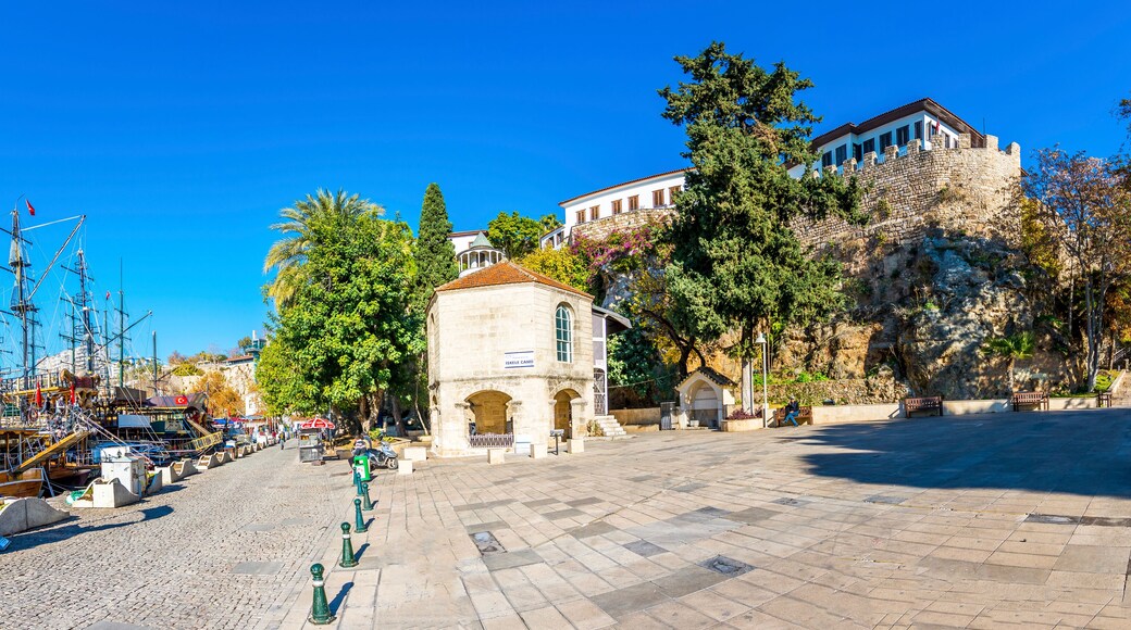 Kaleici district and old harbour view in Antalya. Antalya is populer tourist destination in Turkey.