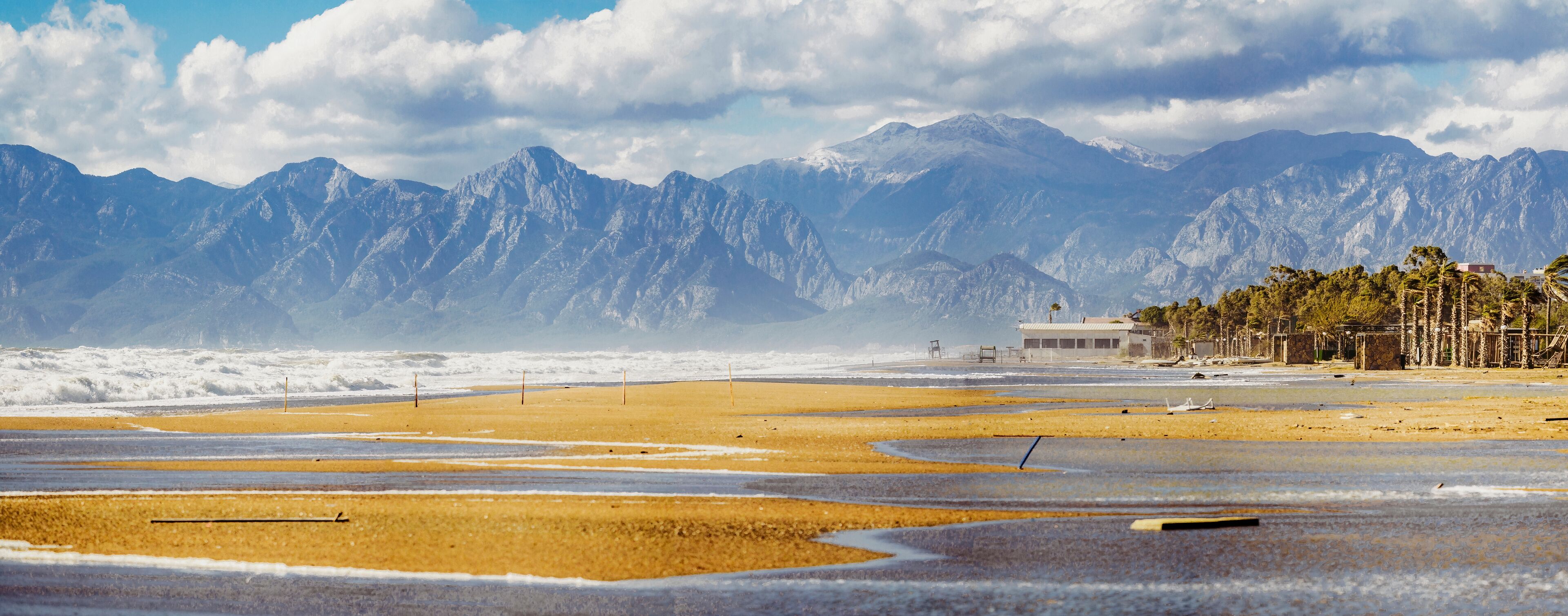 A stormy day on the beaches of Lara, Antalya