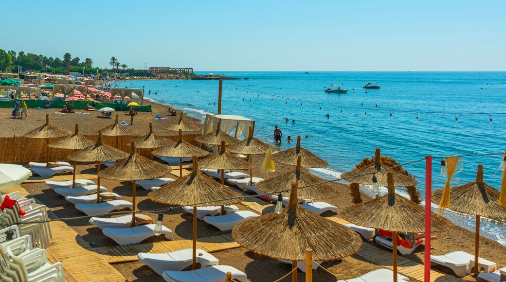 ANTALYA, TURKEY: Landscape on Lara beach on the Mediterranean coast in Antalya.