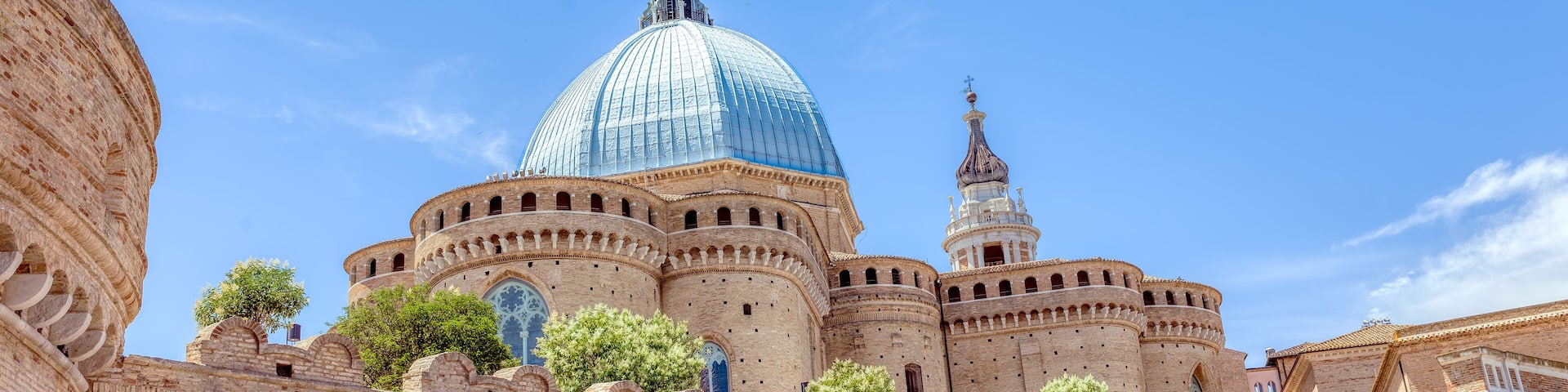 The basilica of the holy house or santuario della santa casa in Loreto province of Ancona in Le Marche Italy a place of pilgrimage for Catholics.