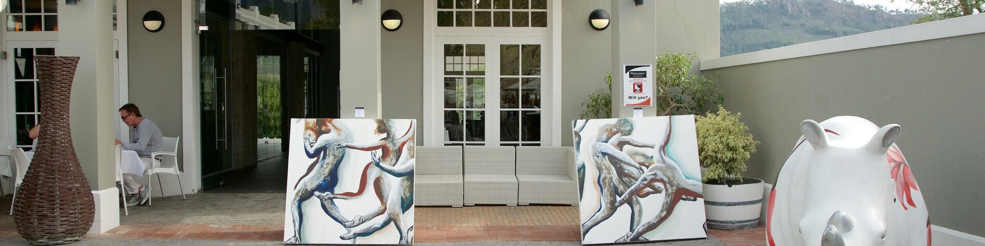 Franschhoek caracterizando arte e sinalização