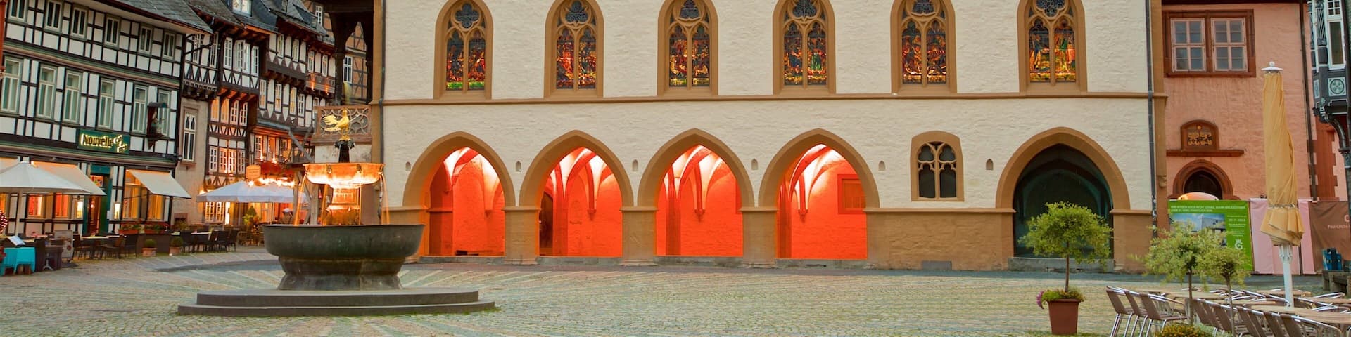 Goslar which includes a fountain, a square or plaza and heritage elements