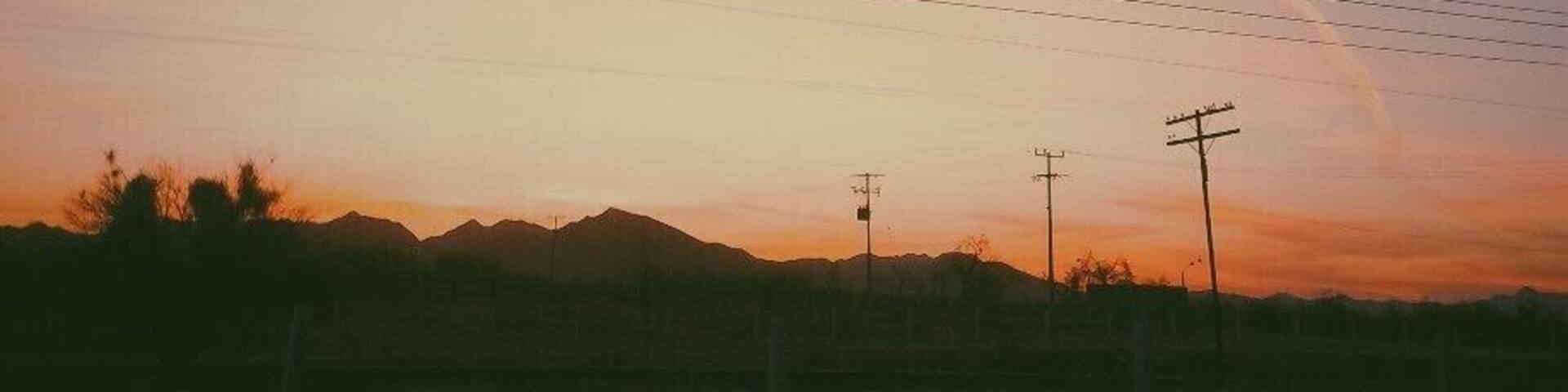 Sunset at San Pedro, part of the amazing Sonora's Desert.