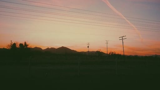 Sunset at San Pedro, part of the amazing Sonora's Desert.