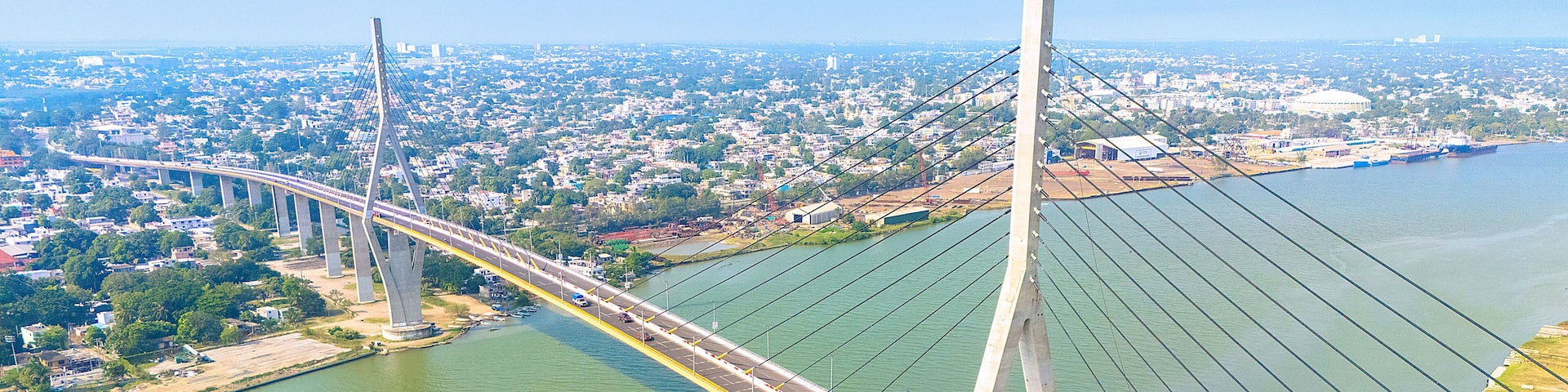 Tampico Bridge, connecting Tamaulipas with Veracruz over the Panuco River in Mexico.
