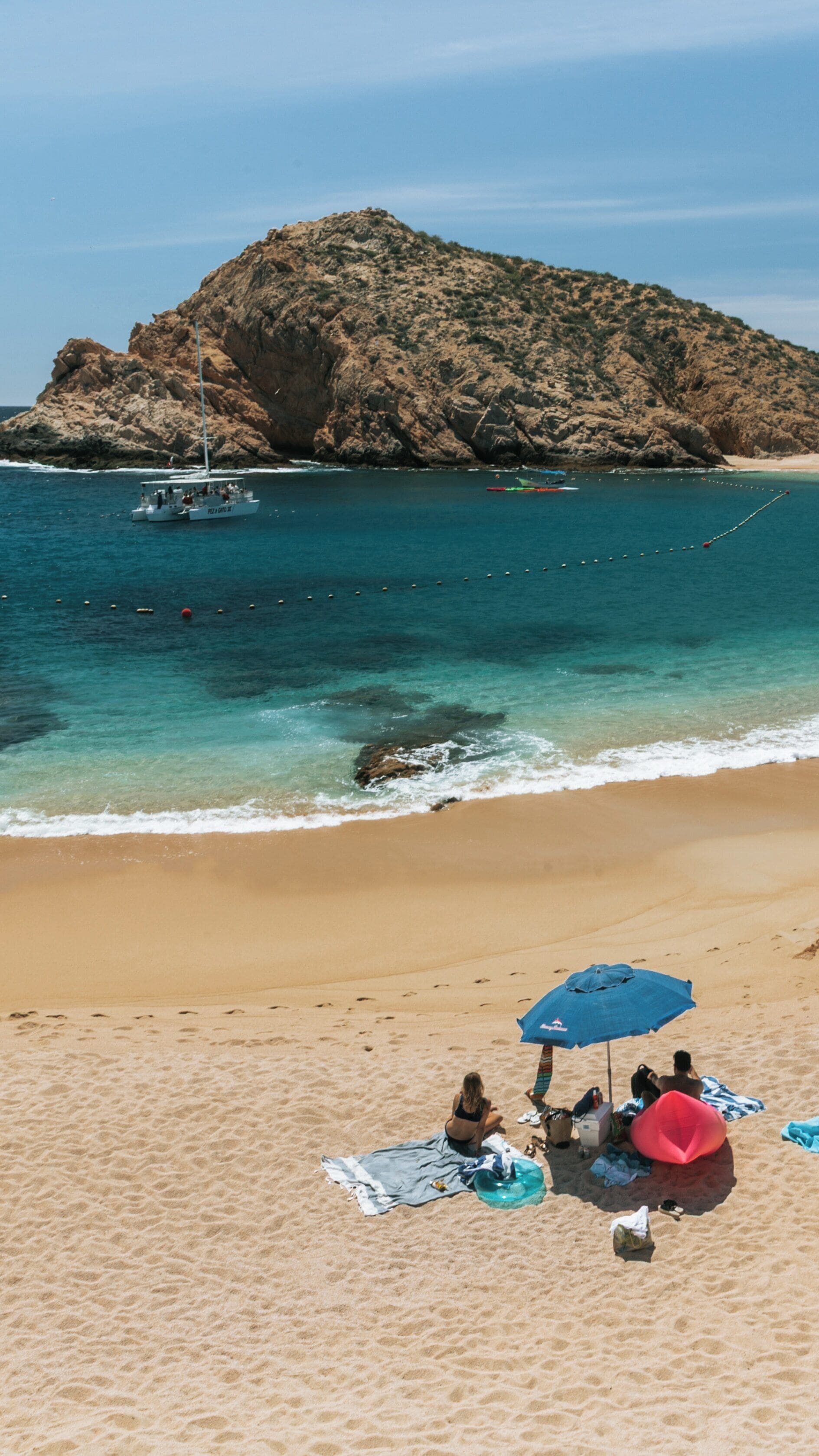 Relaxing day at Santa Maria Beach in Cabo San Lucas offers beautiful views and fun activities by the shore