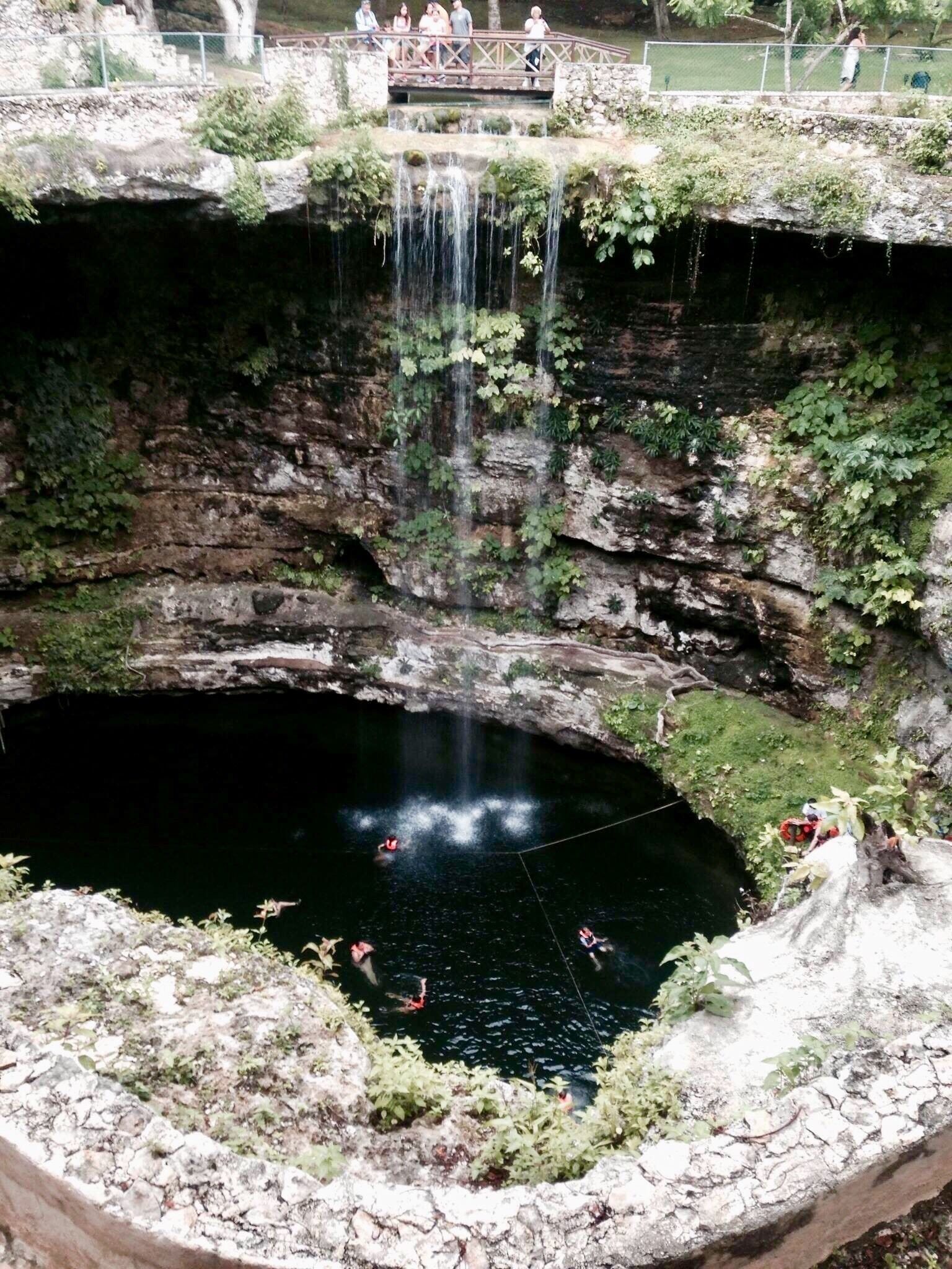 El cenote ll kil is one of thousands swimming holes in the Yucatán Peninsula. Refreshing swim but is a pretty crowded spot.