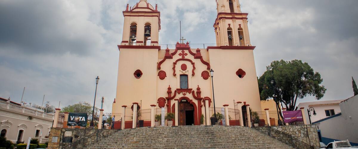 A large church with two towers and a central entrance.