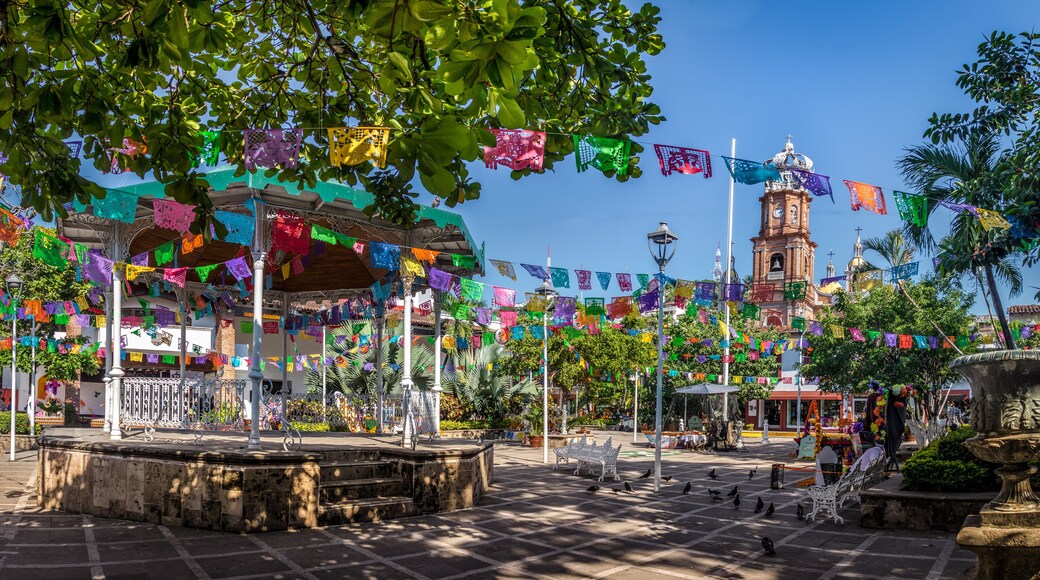 Main square and Our Lady of Guadalupe church - Puerto Vallarta, Jalisco, Mexico