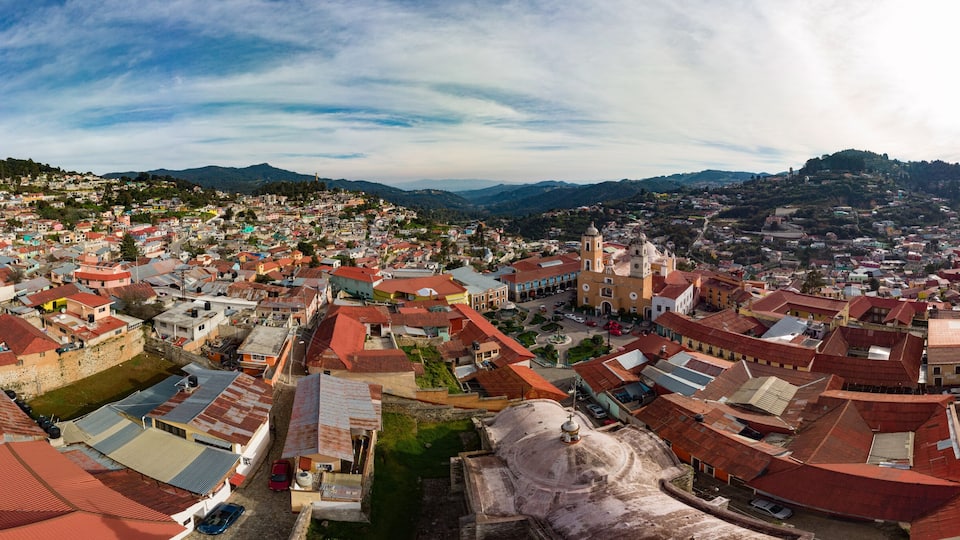 Aerial view of Real del Monte in Mexico