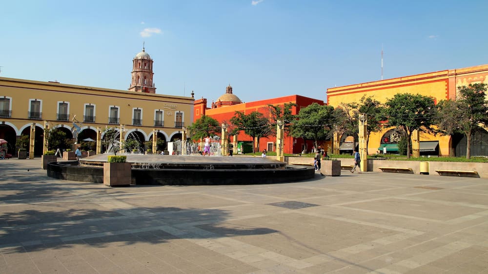 Constitution Square in Queretaro, Mexico. Historic center.