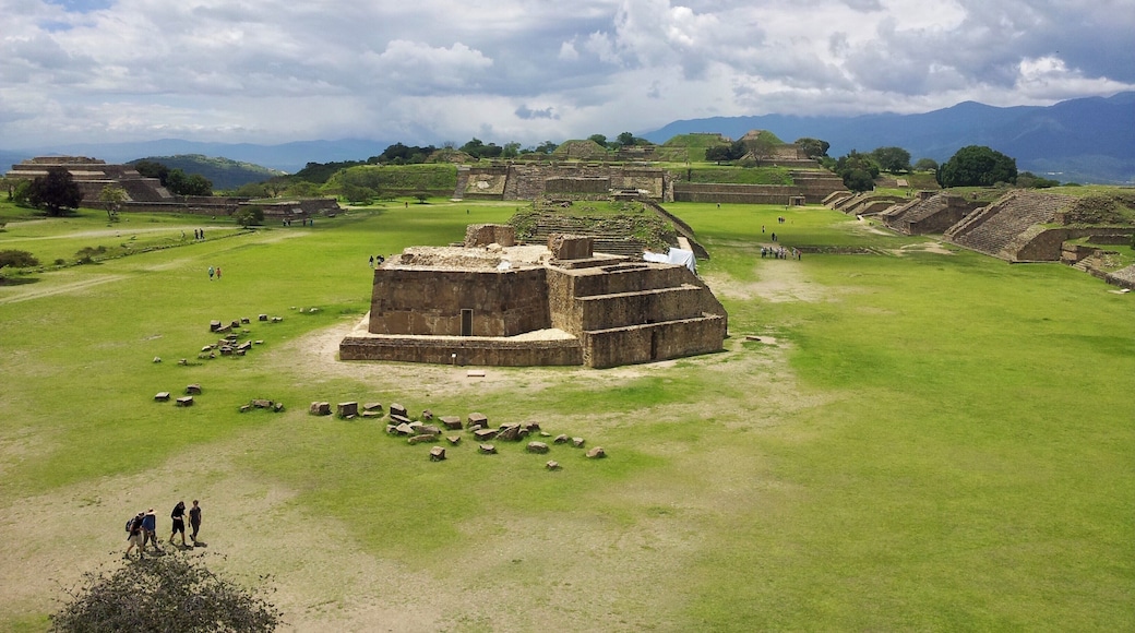 This is Monte Alban archaeological site in the Santa Cruz Xoxocotlán Municipality in the southern Mexican state of Oaxaca.