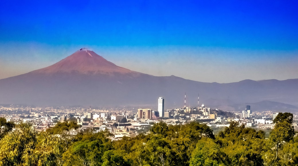 Overlook Buildings Volcano Mount Popocatepetl Puebla Mexico