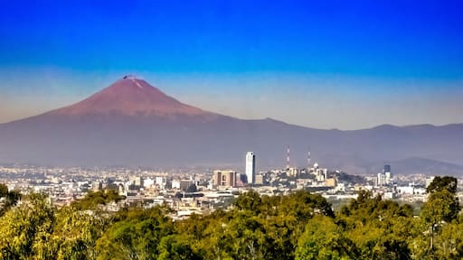 Overlook Buildings Volcano Mount Popocatepetl Puebla Mexico