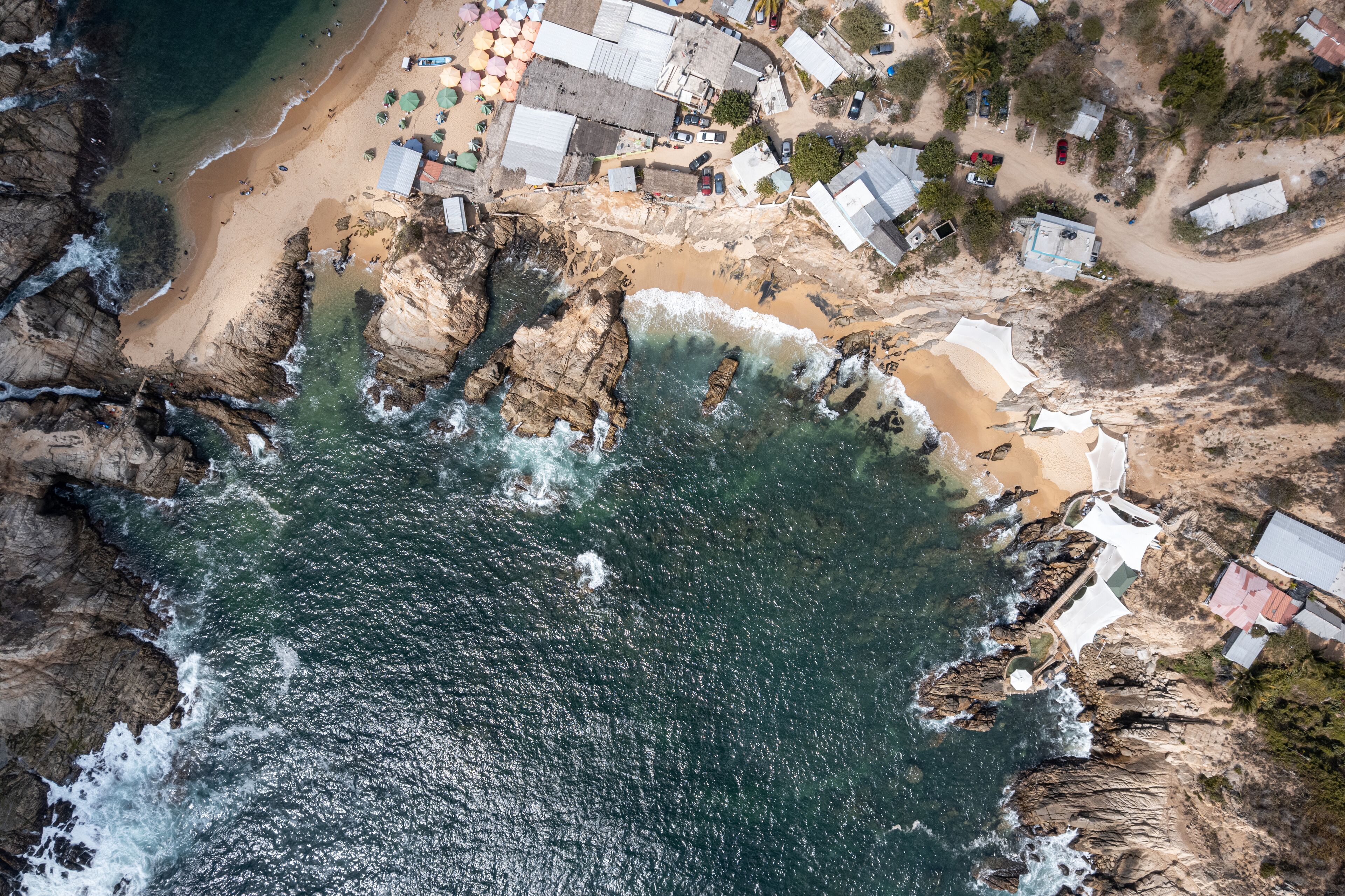 El Faro de Bucerias beach in the municipality of Aquila, Michoacan, Mexico. buserias, vuserias, vucerias.