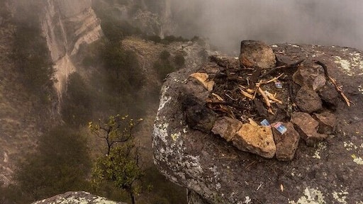 Fireplace on a cliff in Copper Canyon. It was awesome! ☺️ #Mexico #coppercanyon #canyon #divisadero #welovemexico @visitmexico #twohobos #fireonacliff #fire #campingonacliff #camping #camp #wonderful_places #wanderlust #travel #nature #TroveOn