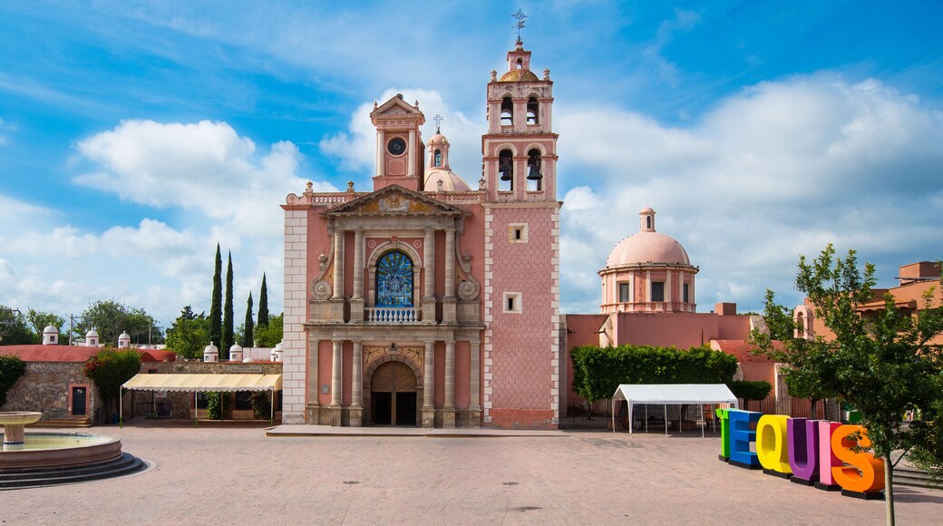 Magic town downtown Old church at the traditional tequisquiapan queretaro