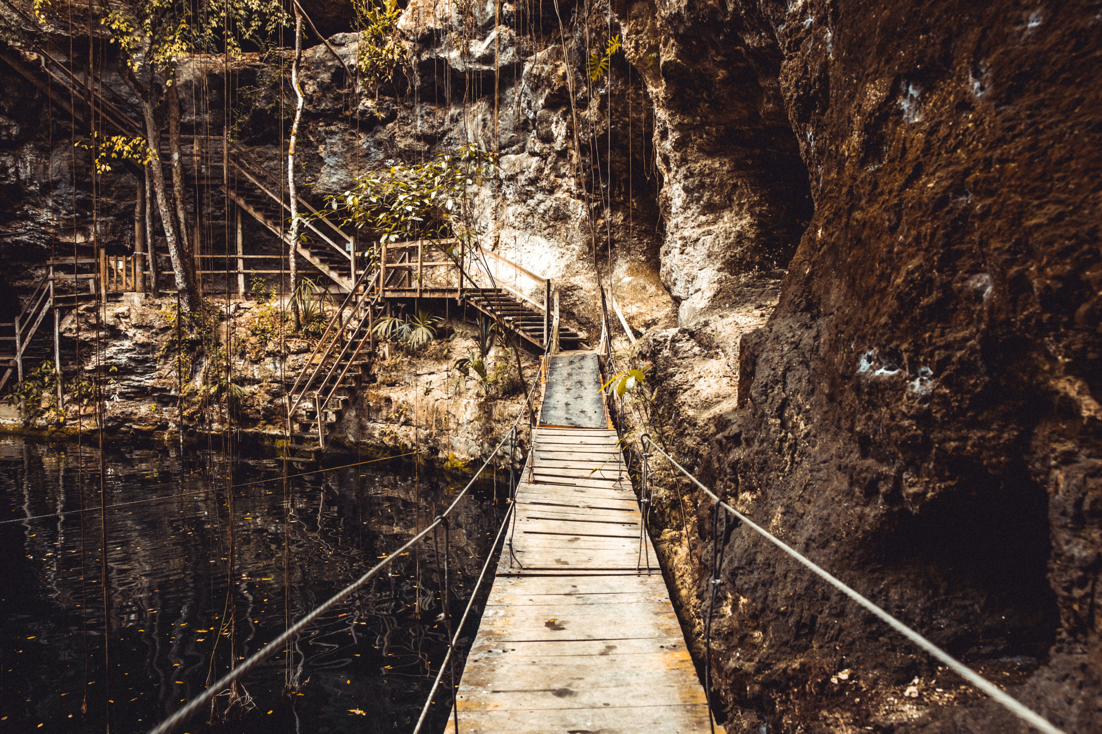 Cenote bridge in Mexico
