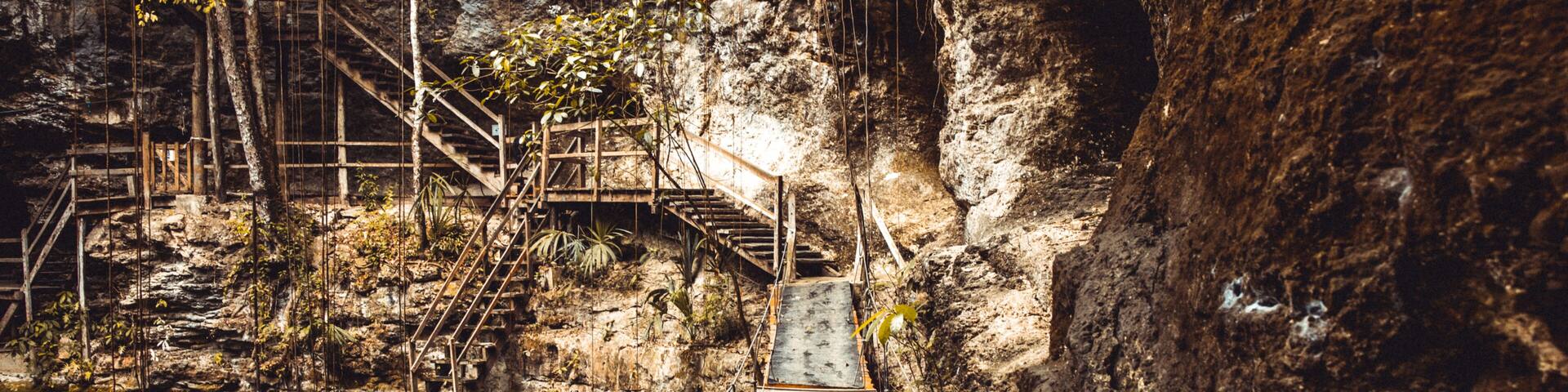 Cenote bridge in Mexico
