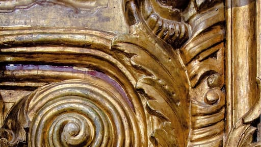 The intricate beauty of the Mexican Baroque conveys a sublime expression of aesthetics and faith. A detail of one of the altars at the Parish of Saint Francis of Assisi in Comonfort, Guanajuato, MX.