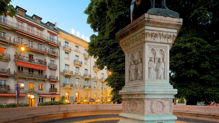 Geneva which includes heritage architecture and a square or plaza