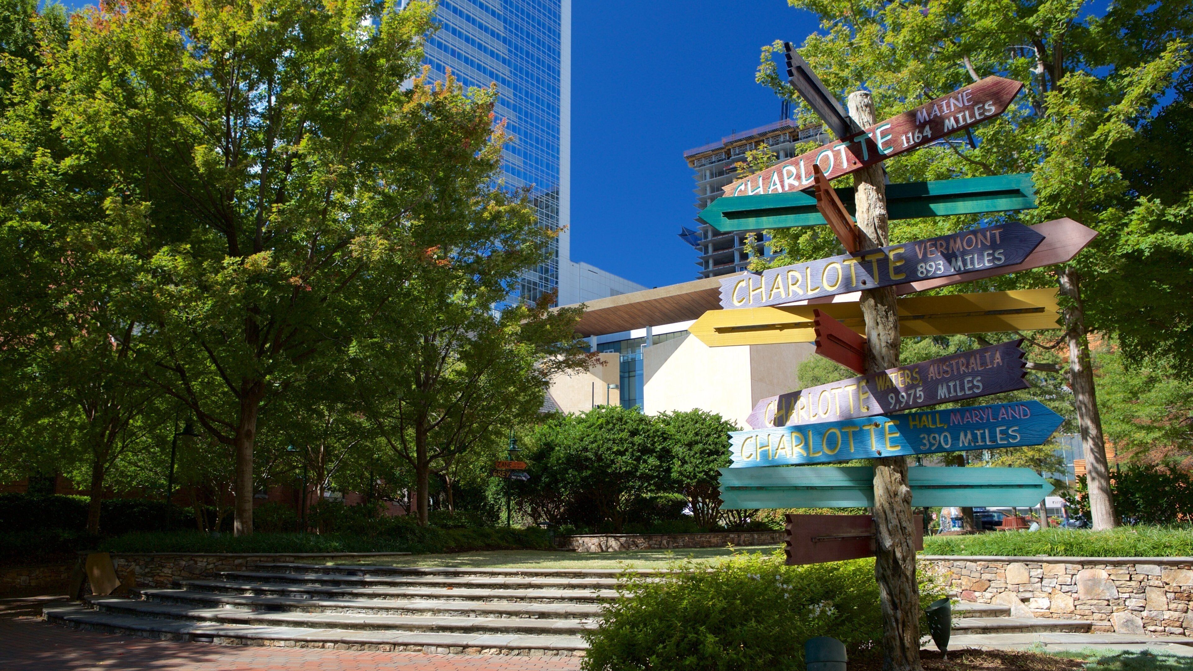 The Green showing signage