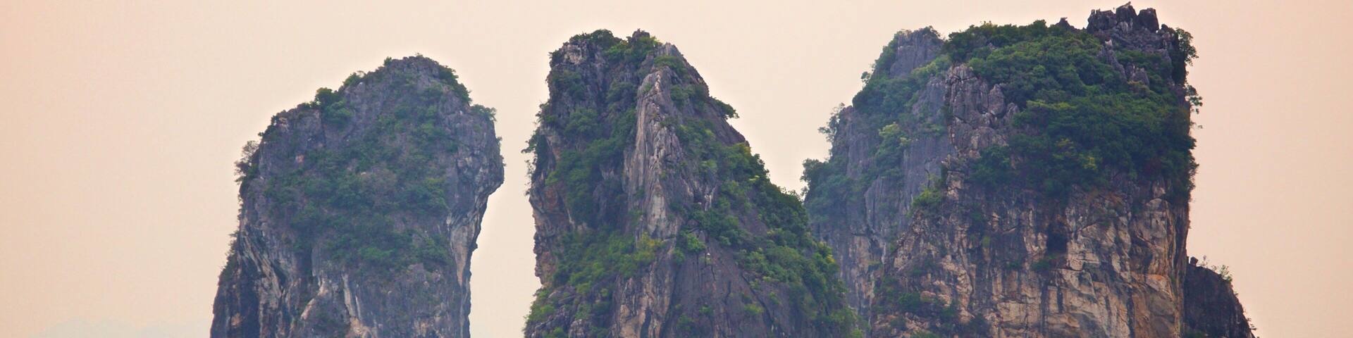 Halong Bay featuring island views
