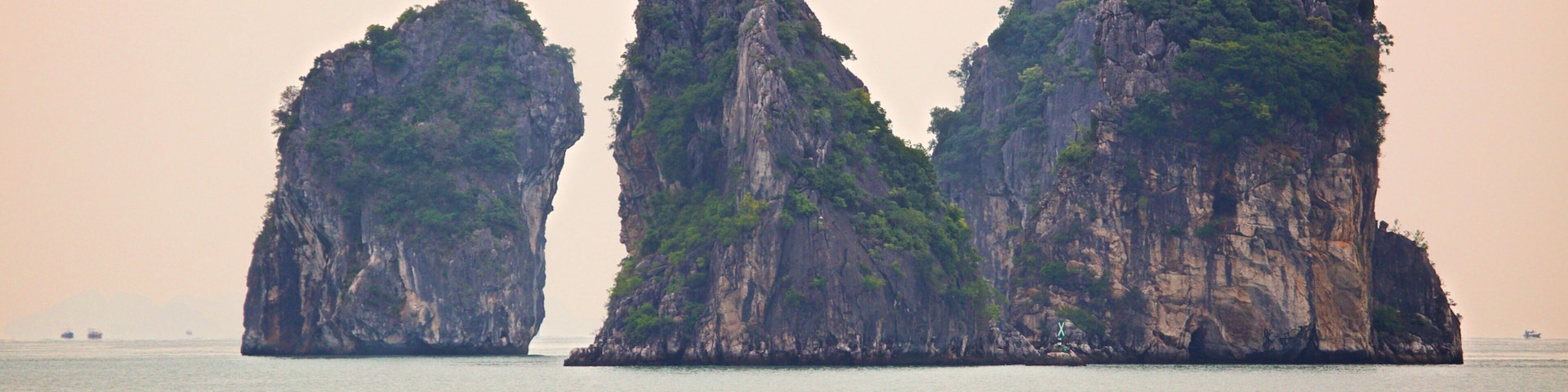 Halong Bay featuring island views