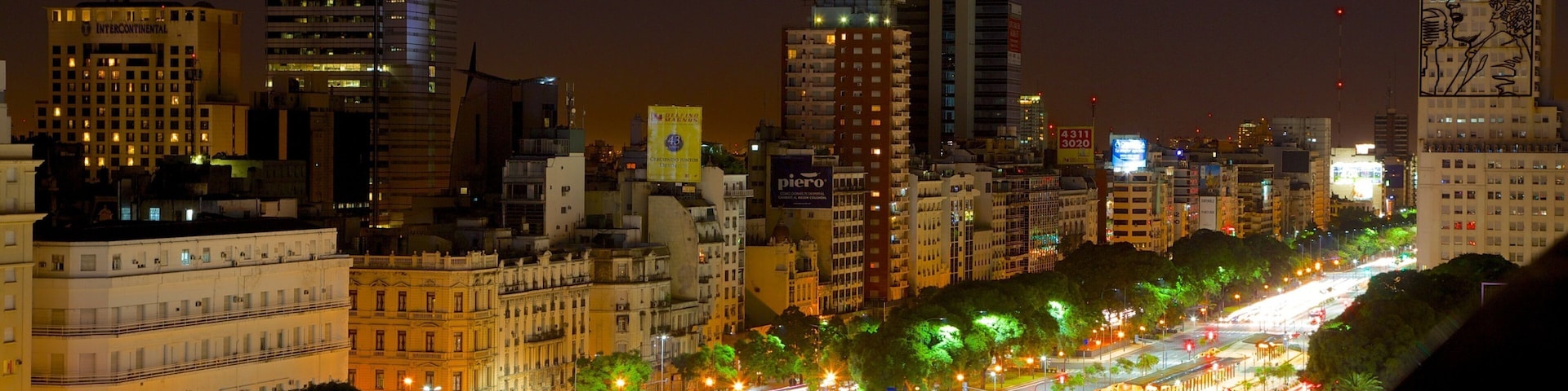Buenos Aires featuring a city, a skyscraper and night scenes