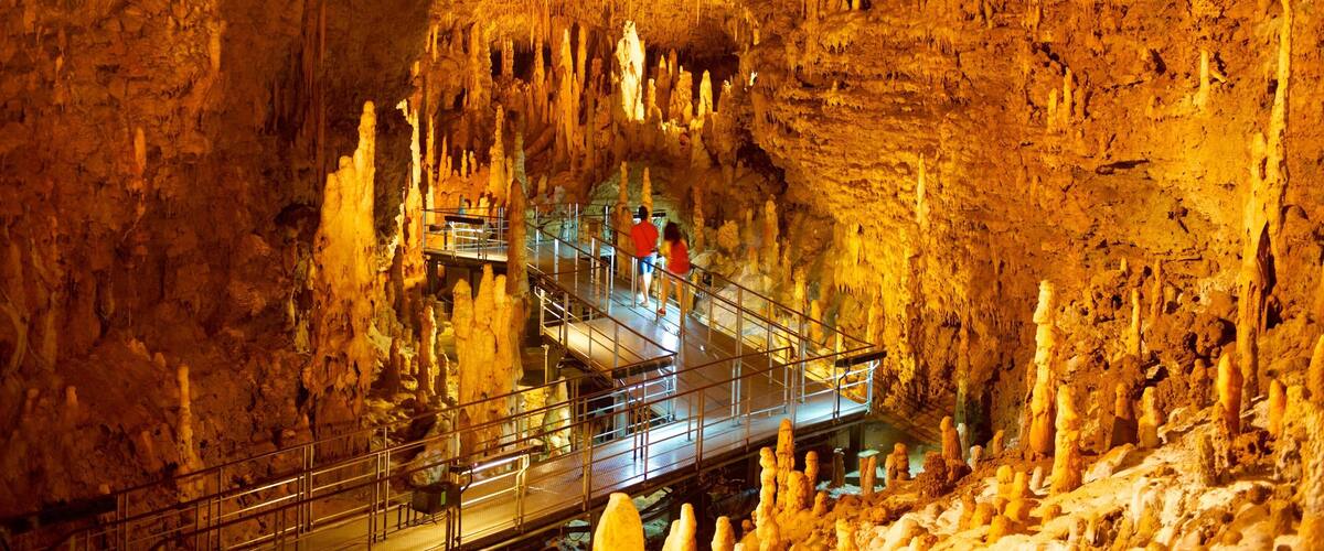 Okinawa showing a bridge, interior views and caving