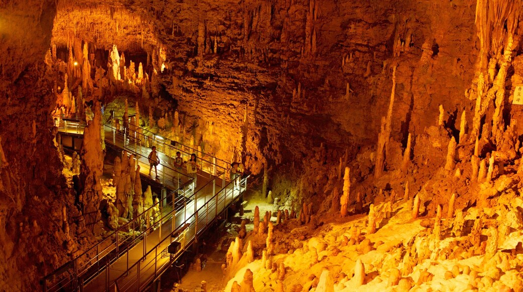 Okinawa featuring interior views, caving and caves