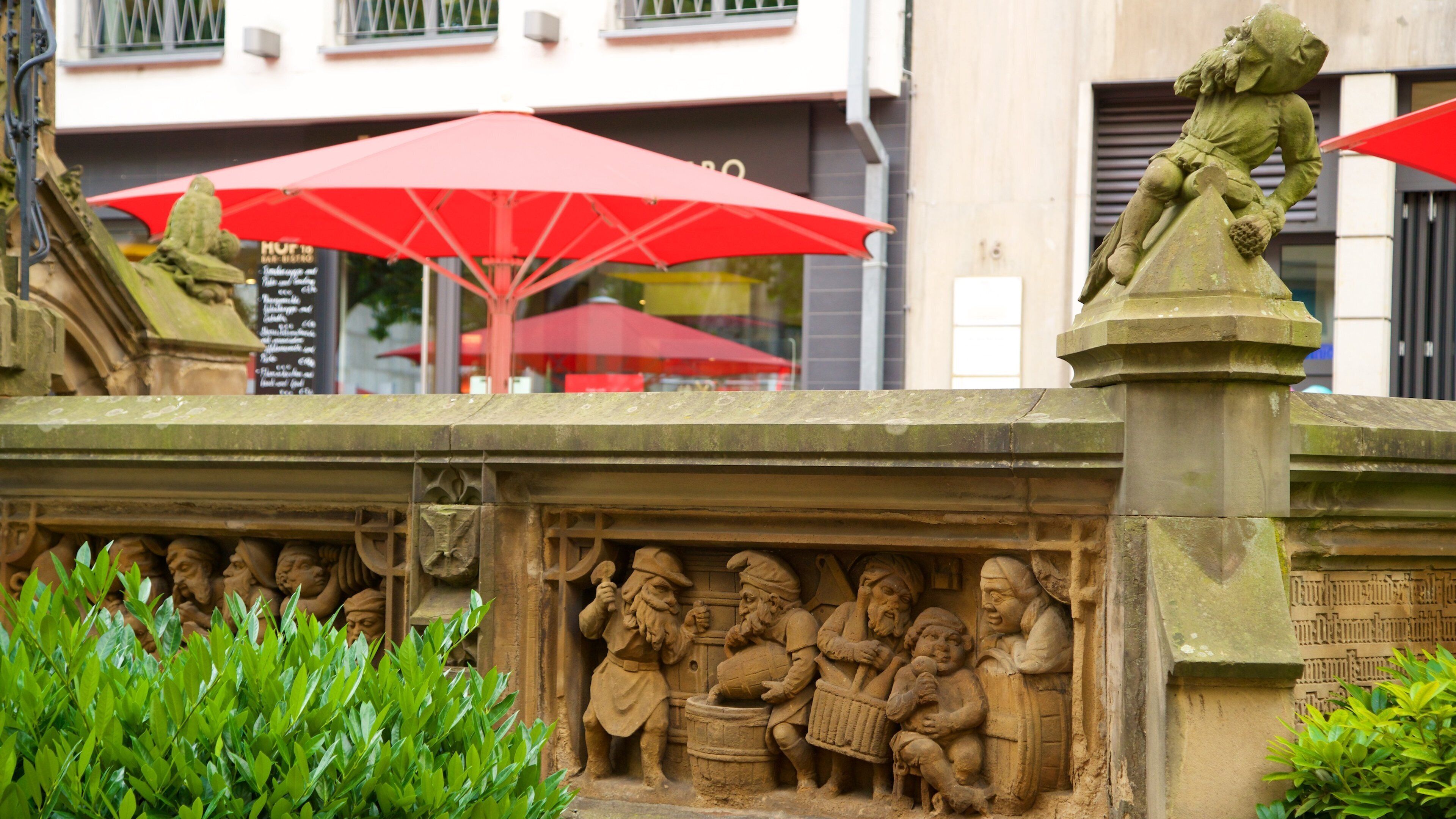 Pixie Fountain which includes heritage elements