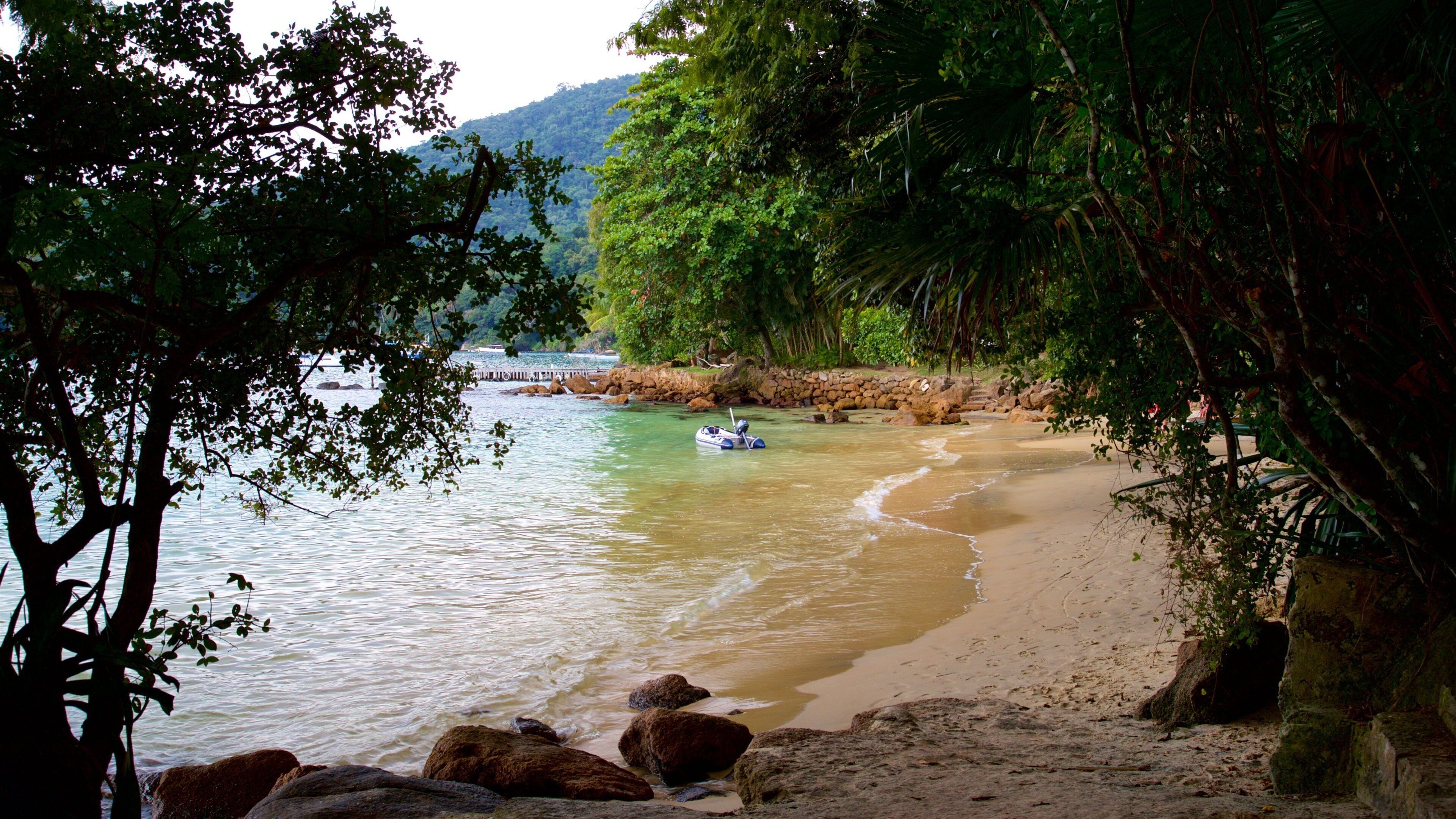 Baía da Ilha Grande que inclui uma praia de areia e paisagens litorâneas